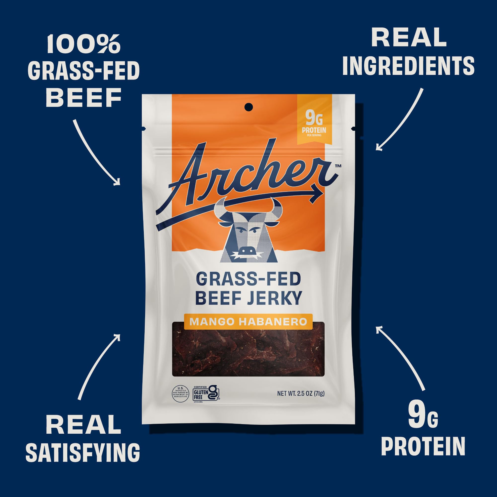 Country Archer Mango Habanero Beef Jerky, 2.5 Oz