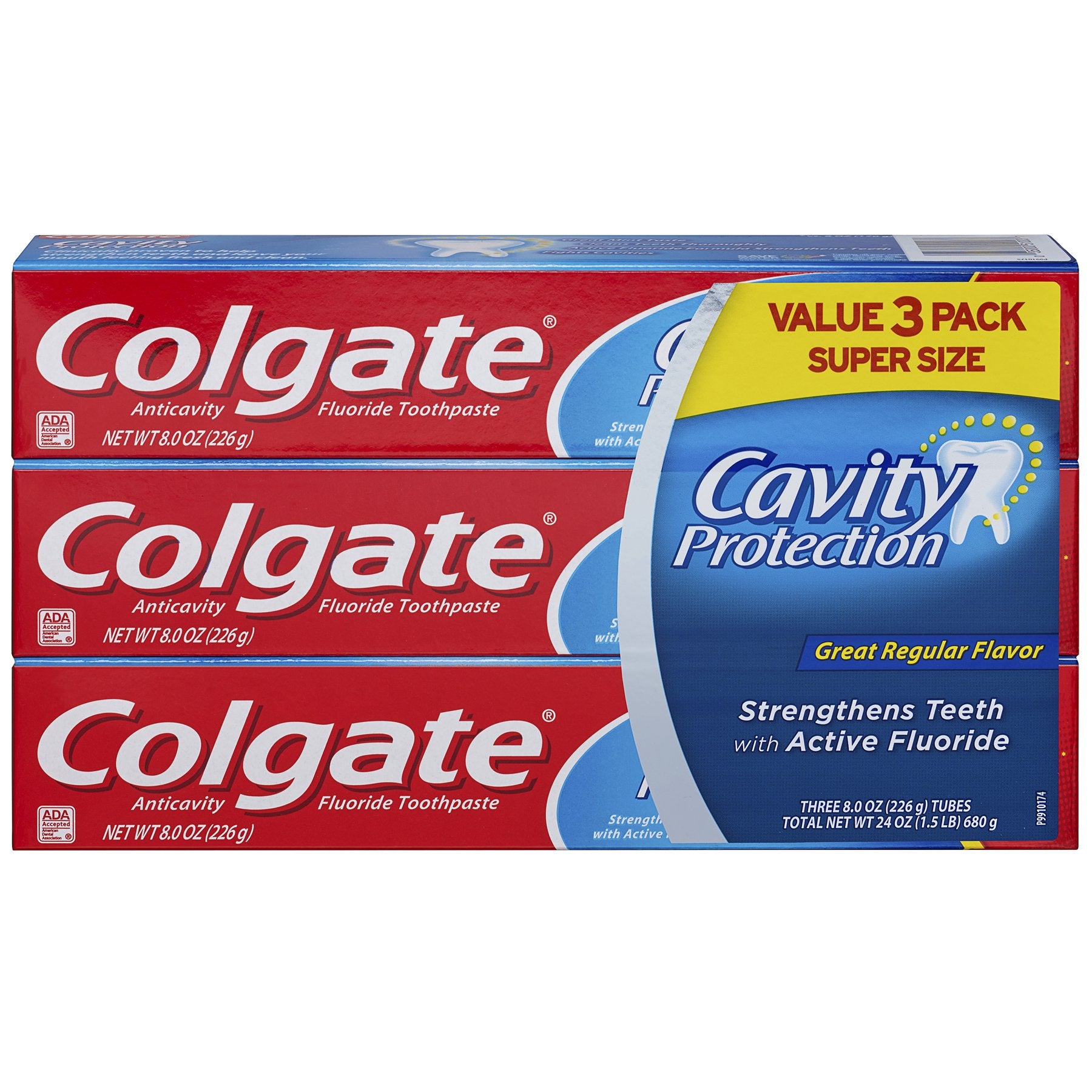 Colgate Cavity Protection Great Regular Flavor Toothpaste 8 oz - 3 Count
