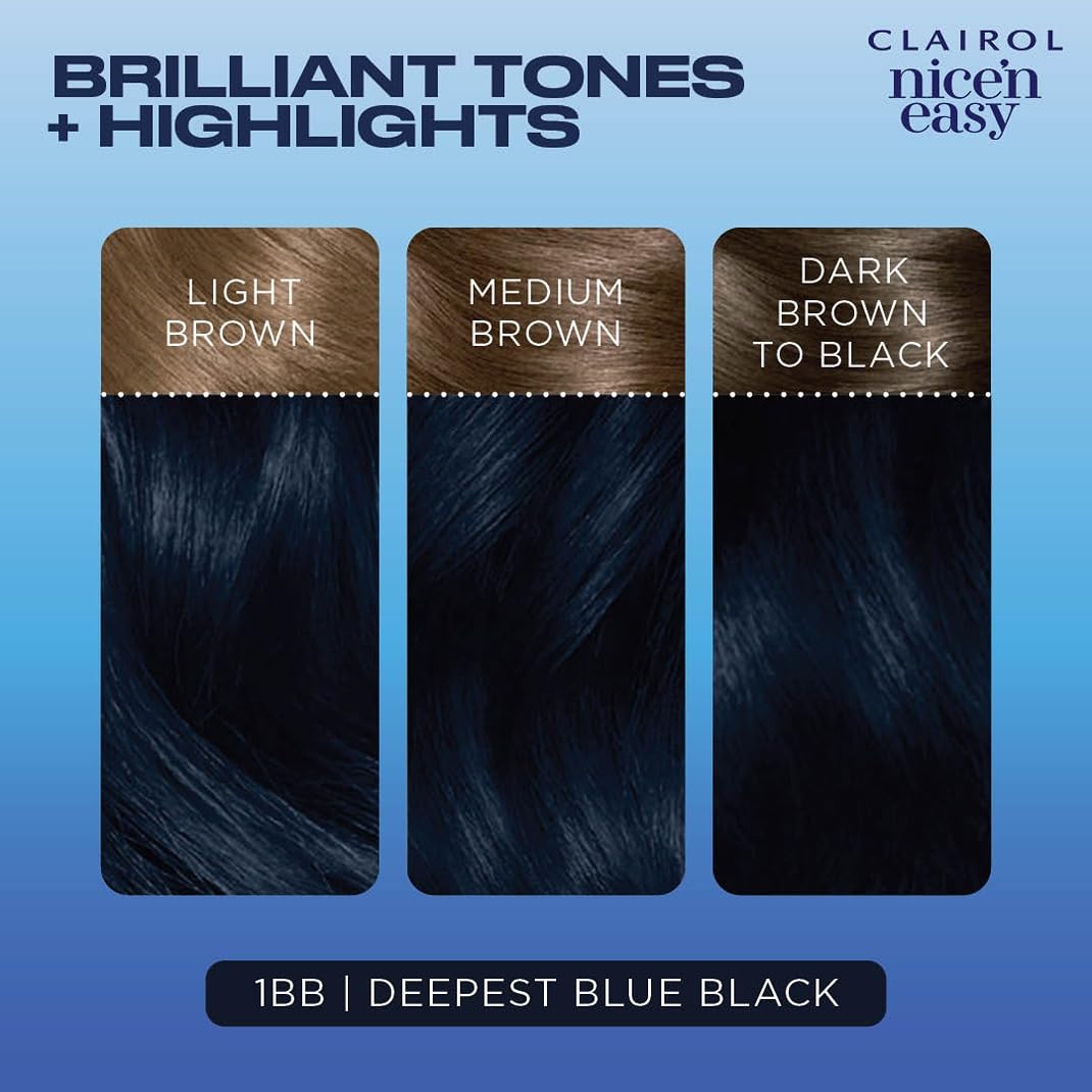 Clairol Nice'n Easy Permanent Hair Dye – 3 Brown Black, 100% Gray Coverage
