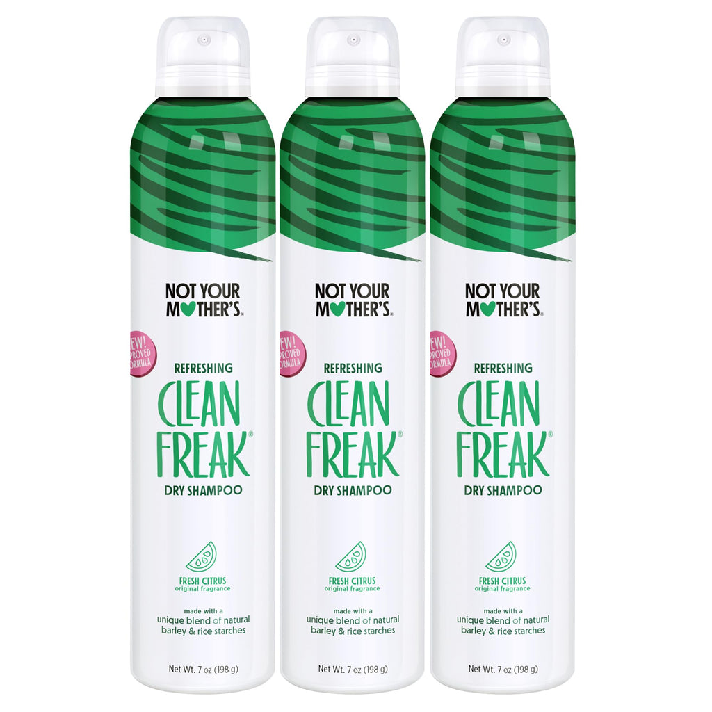 Not Your Mother's Clean Freak Refreshing Dry Shampoo (3-Pack) - 7 oz - Waterless Shampoo Instantly Refreshes Hair Between Washes - Fresh Citrus Scent