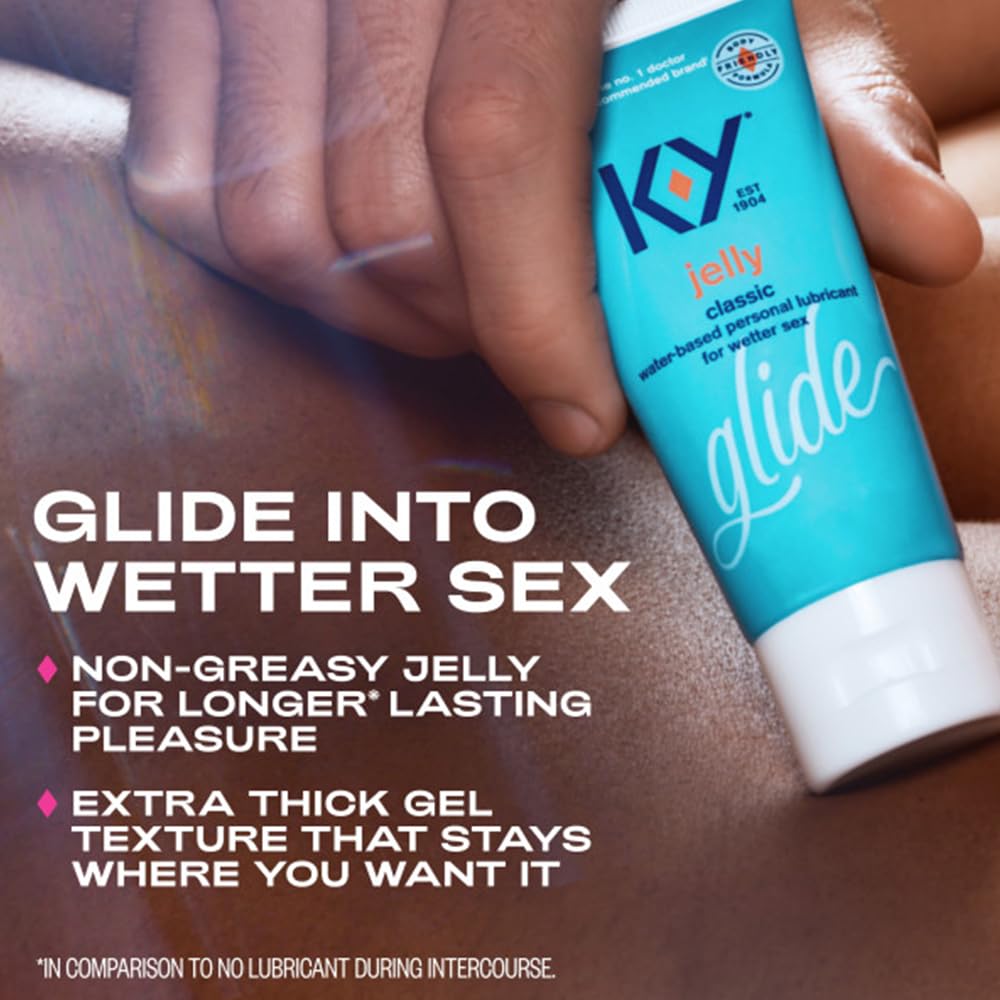 K-Y Jelly Classic Water-Based Body Friendly Formula 4 Fl Oz. Personal Lubricant for Wetter Sex for Men, Women and Couples & Safe to Use with Latex Condoms