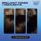 Clairol Nice'n Easy Permanent Hair Dye – 3 Brown Black, 100% Gray Coverage