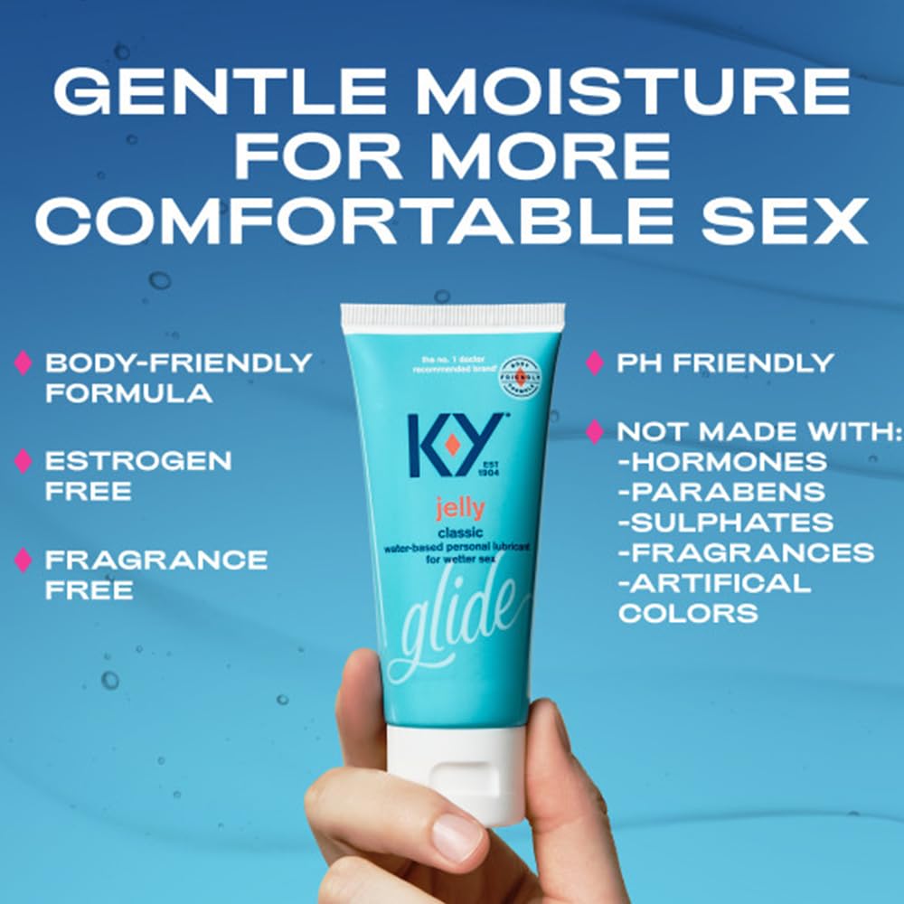 K-Y Jelly Classic Water-Based Body Friendly Formula 4 Fl Oz. Personal Lubricant for Wetter Sex for Men, Women and Couples & Safe to Use with Latex Condoms