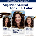 Clairol Nice'n Easy Permanent Hair Dye, 4 Dark Brown Hair Color, 3 Count