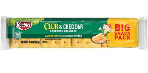 Keebler Club & Cheddar Sandwich Crackers Snack Packs - 12 Packs per Box