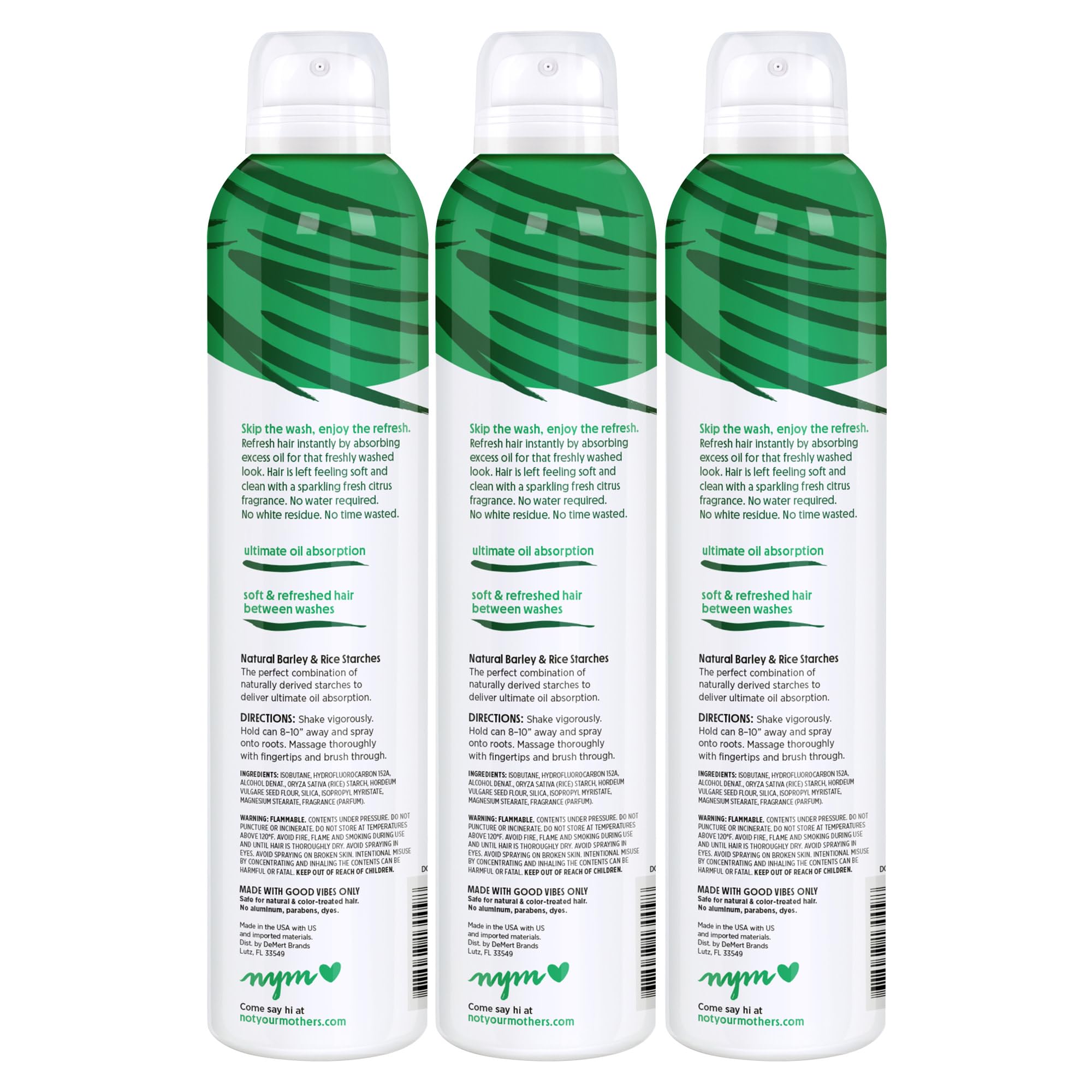 Not Your Mother's Clean Freak Refreshing Dry Shampoo (3-Pack) - 7 oz - Waterless Shampoo Instantly Refreshes Hair Between Washes - Fresh Citrus Scent