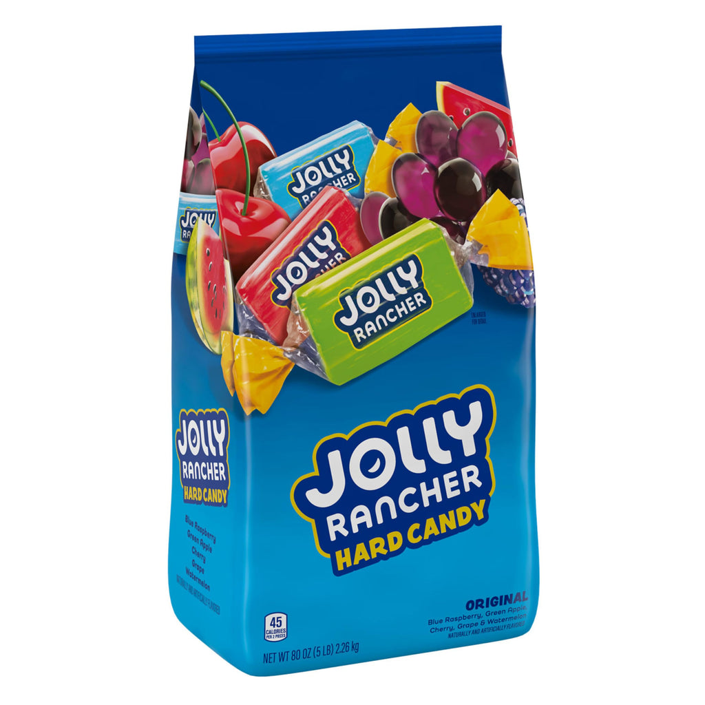 JOLLY RANCHER Assorted Fruit Flavored, Hard Candy Bulk Bag, 5 lb (360 Pieces) (Pack of 2)