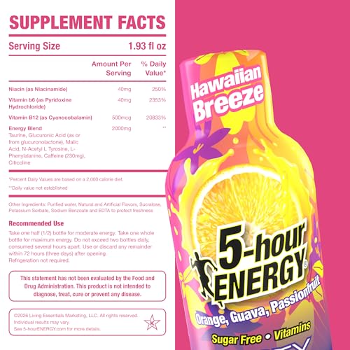 5 Hour Energy Extra Strength Hawaiian Breeze Energy Shot | 12-Pack (1.93 oz each)