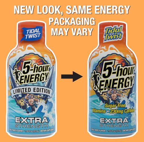 5 Hour Energy Extra Strength Tidal Twist Sugar Free Energy Shot | 12-Pack (1.93 oz each)